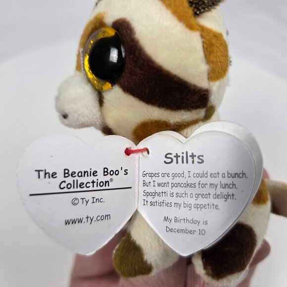 TY Beanie Boos - STILTS the Giraffe (Glitter Eyes)(Key Clip - 3 inch) - NWT - Picture 6 of 8